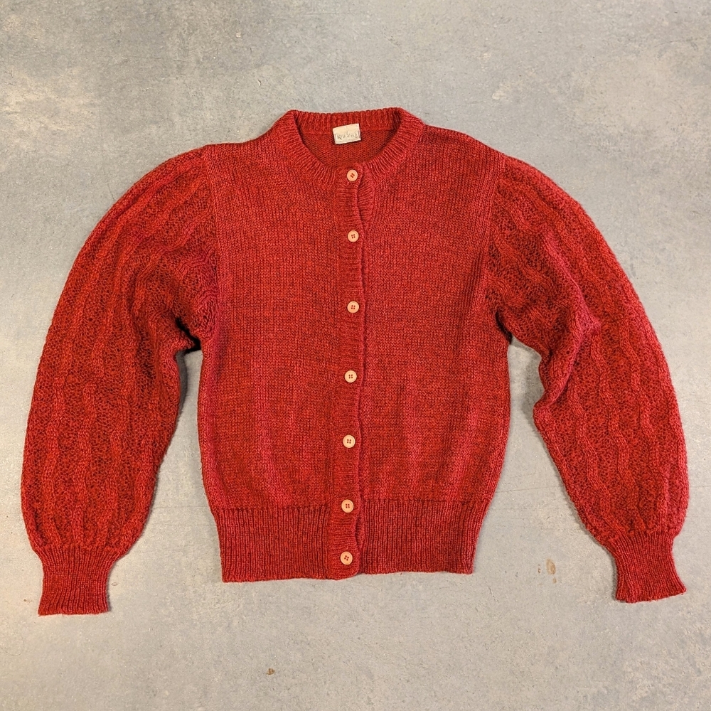 vintage ITALIAN MOHAIR blend CARDIGAN sweater L